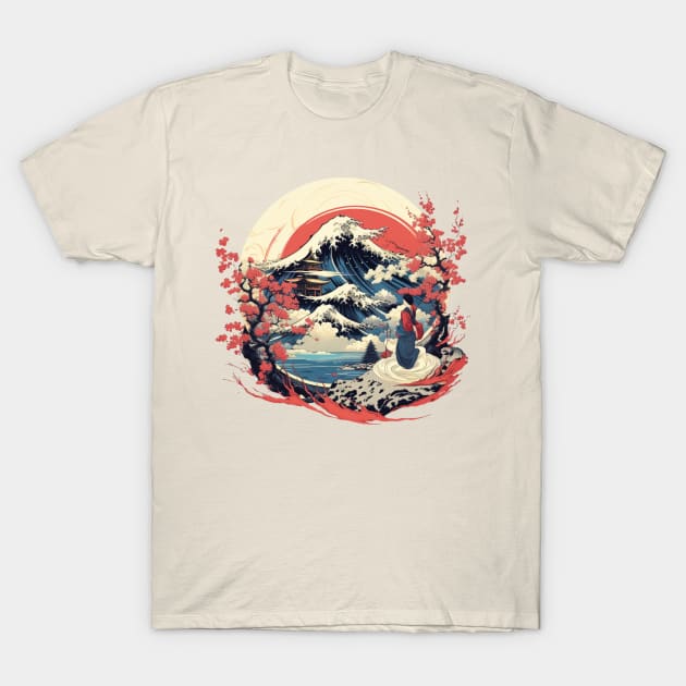 JAPANESE WOODBLOCK PRINT T-Shirt by SHAKIR GAUTAMA 